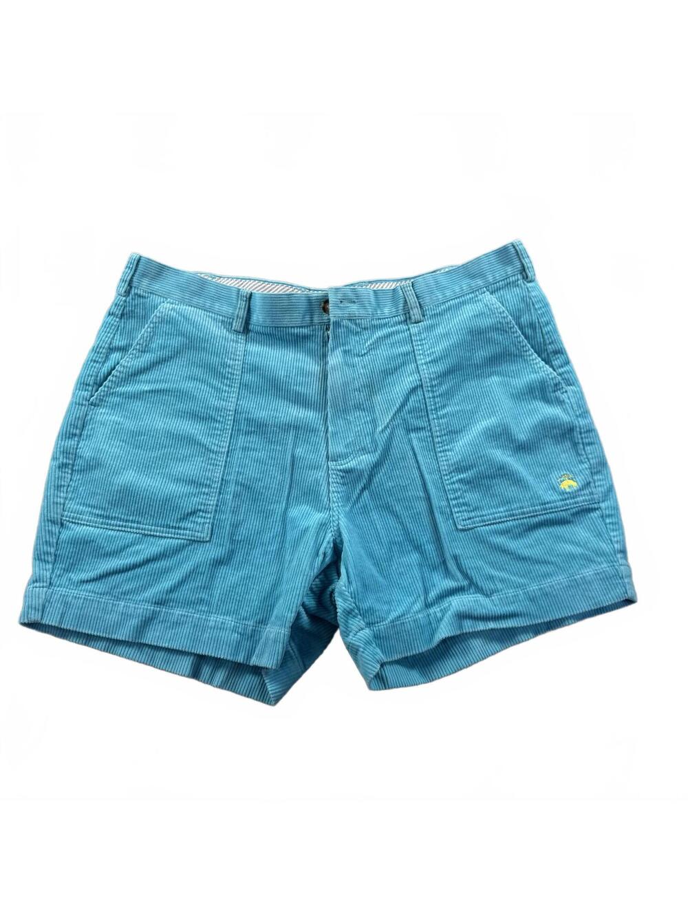 Brooks Brothers Men's Bermuda Shorts 40 Turquoise Blue Corduroy Preppy Summer